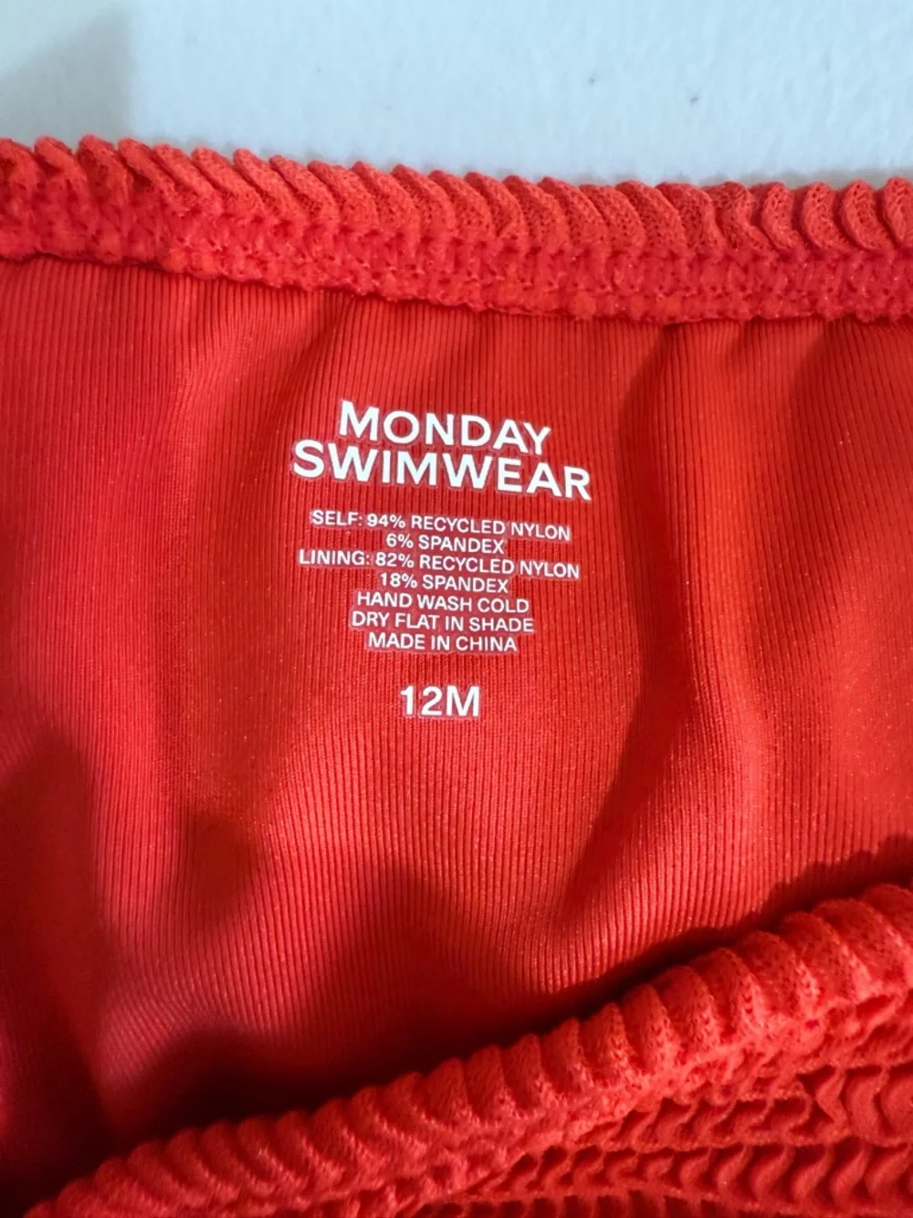 Monday Swimwear Girls Red Textured Two-Piece Bikini